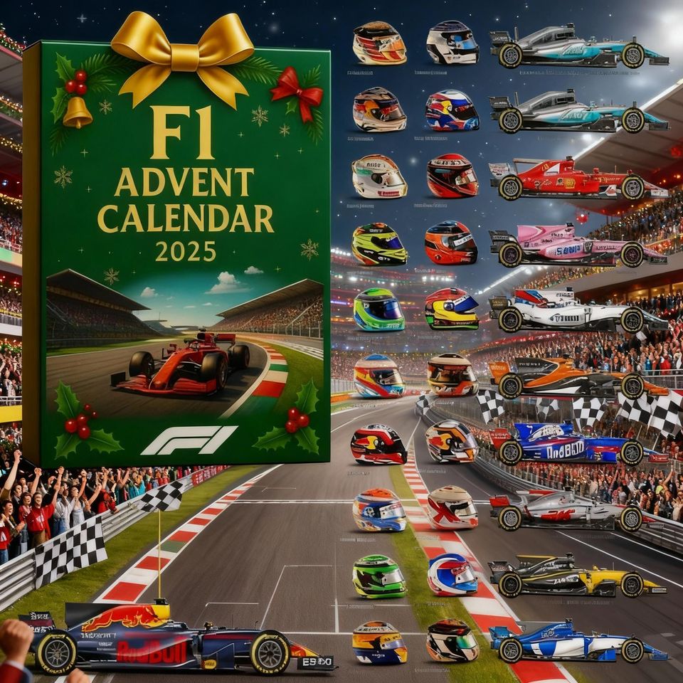 Motorsport Car Advent Calendar, Racing Helmet and Vehicle Set, Christmas Countdown Gift