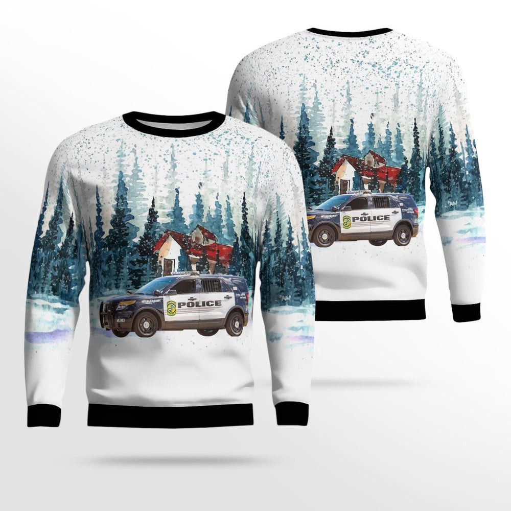 Mount Pleasant Michigan City of Mt Pleasant Public Safety AOP Ugly Sweater Christmas Unisex Sweaters Gift For Christmas