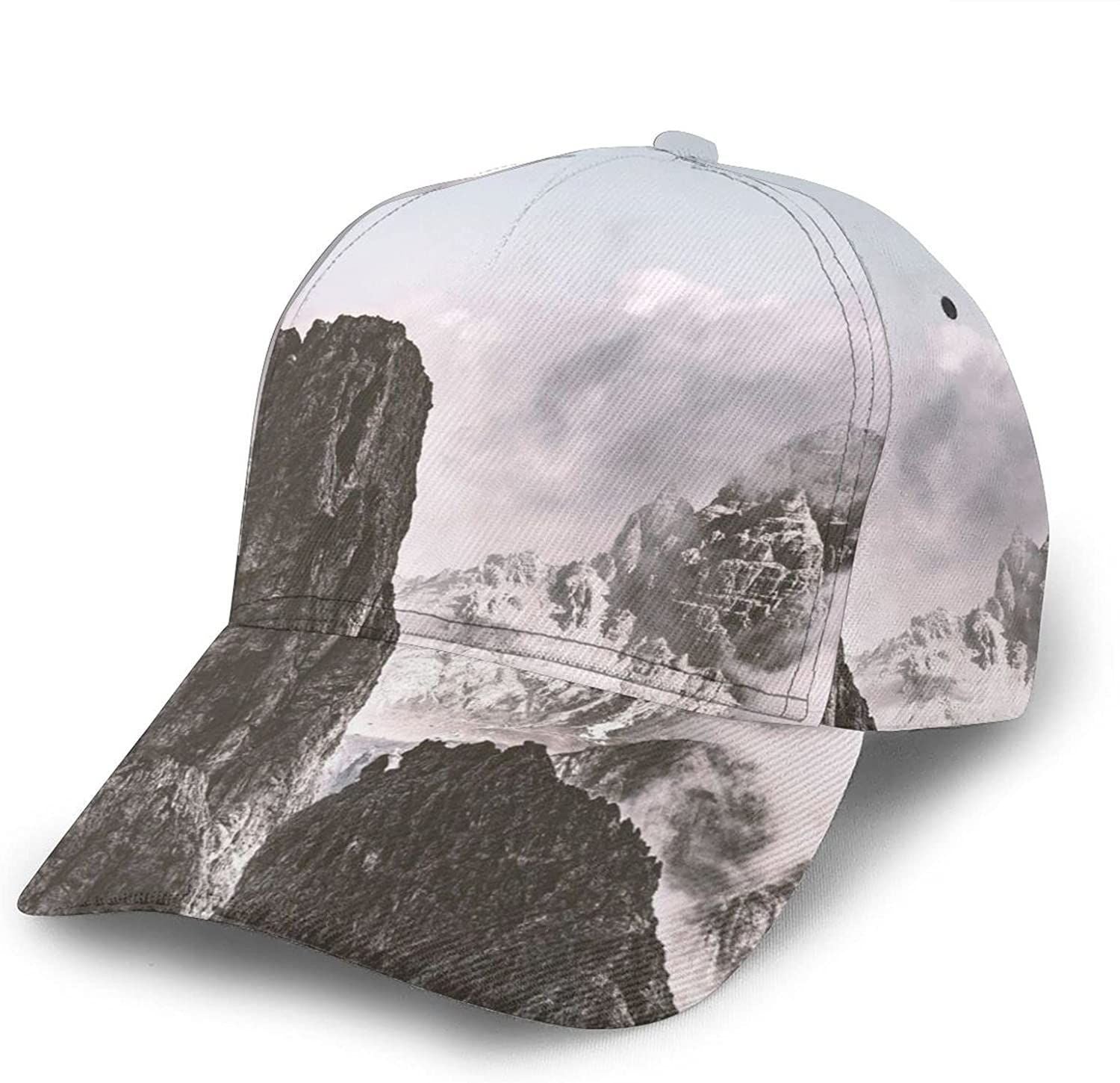 Mountains Clouds Print Classic Baseball 3D Cap Adjustable Twill Sports Dad Hats for Unisex Trucker Hats Custom Hats Gifts For Men & Women