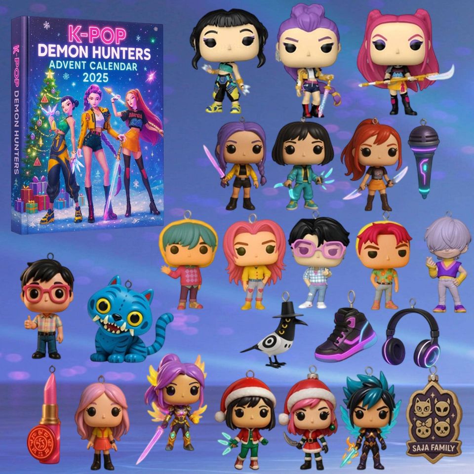 Movie Hunters Kp0p Advent Calendars 2025, 24 Days of Christmas Countdown Calendar Acrylic, Xmas Surprise Gifts