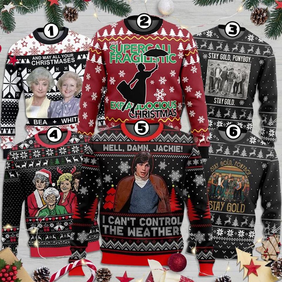 Movie Ugly Christmas Sweater, Stay Golden Ugly Sweater, Stay Gold Christmas