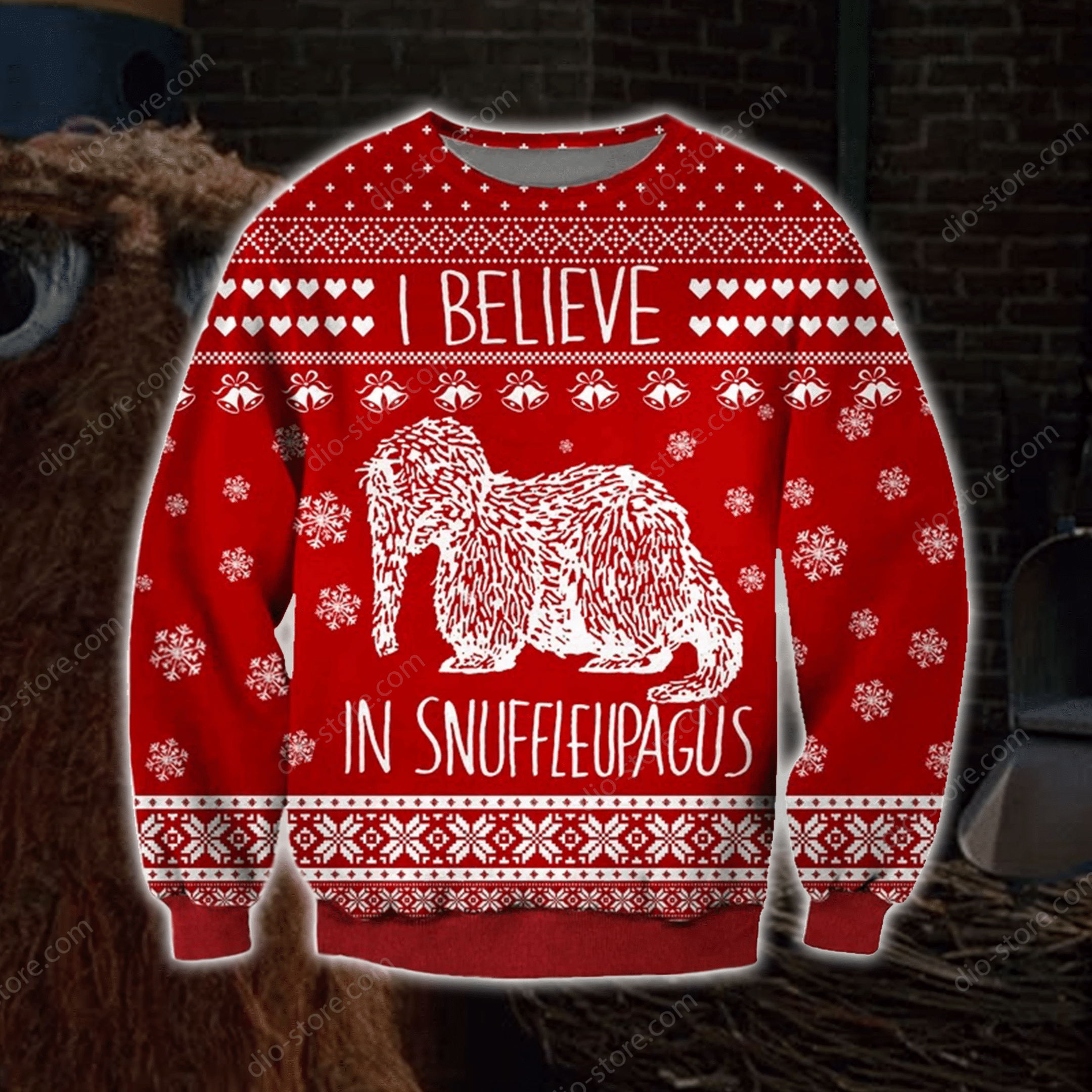 Mr. Snuffleupagus Knitting Pattern 3D Print Ugly Christmas Sweater Adult 3D Funny Matching for family