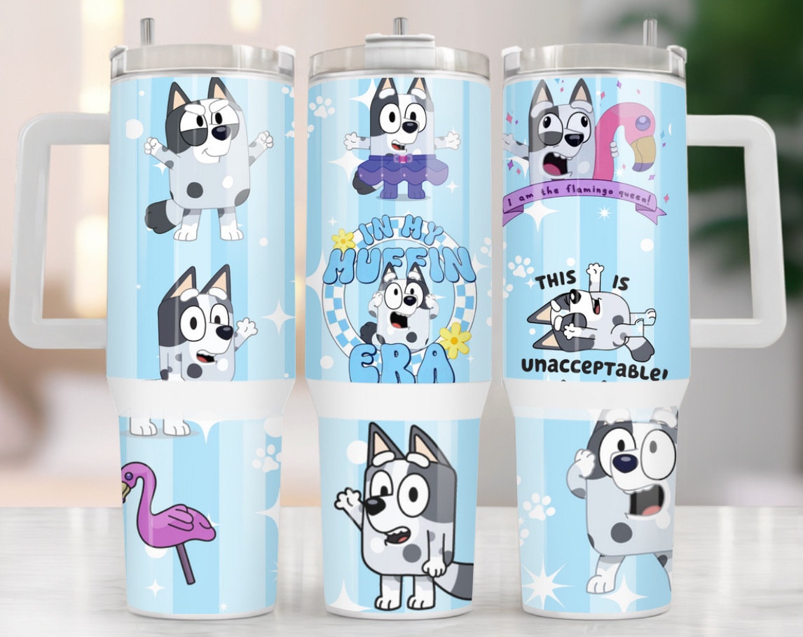 Muffin Heeler Bluey Cartoon Custom Stanley Cup 40 oz 30 oz Tumbler With HandleTVC2301970