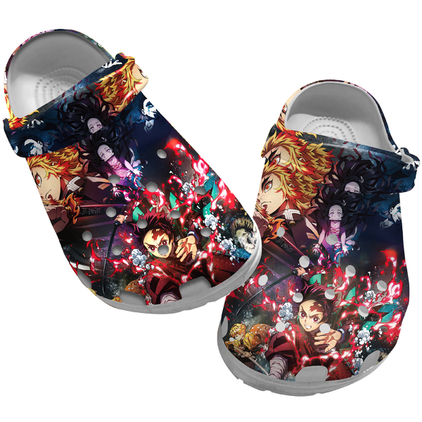 Mugen Train Arc Demon Slayer Anime Crocs Crocband Clogs Shoes Comfortable For Men Women and Kids
