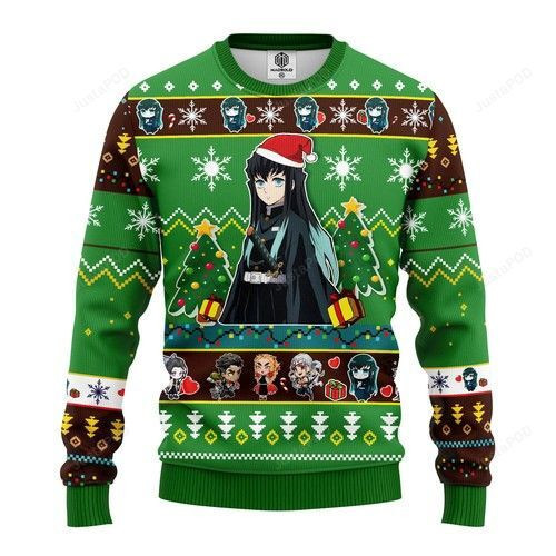 Muichiro Tokito Christmas Demon Slayer Anime Ugly Christmas Sweater Adult 3D Funny Matching for family