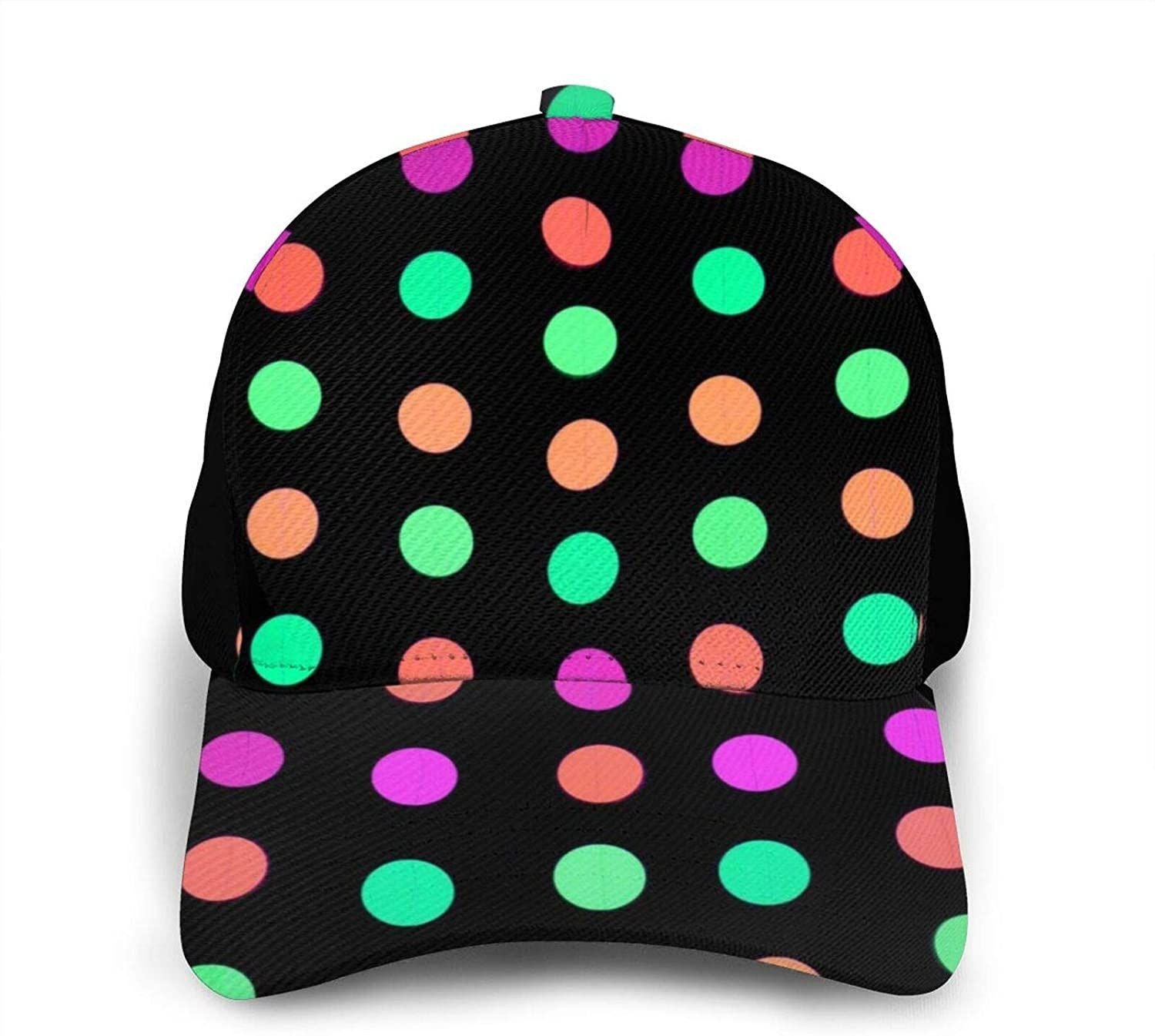 Multicolor Polka Dots Print Classic Baseball 3D Cap Adjustable Twill Sports Dad Hats for Unisex Trucker Hats Custom Hats Gifts For Men & Women