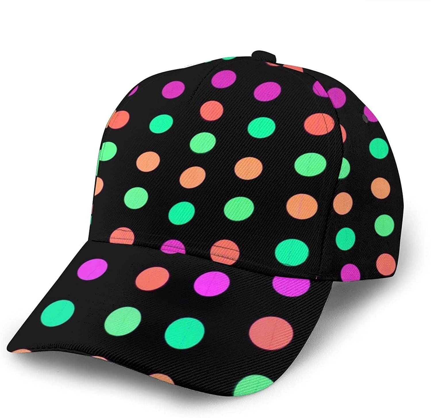 Multicolor Polka Dots Print Classic Baseball 3D Cap Adjustable Twill Sports Dad Hats for Unisex Trucker Hats Custom Hats Gifts For Men & Women