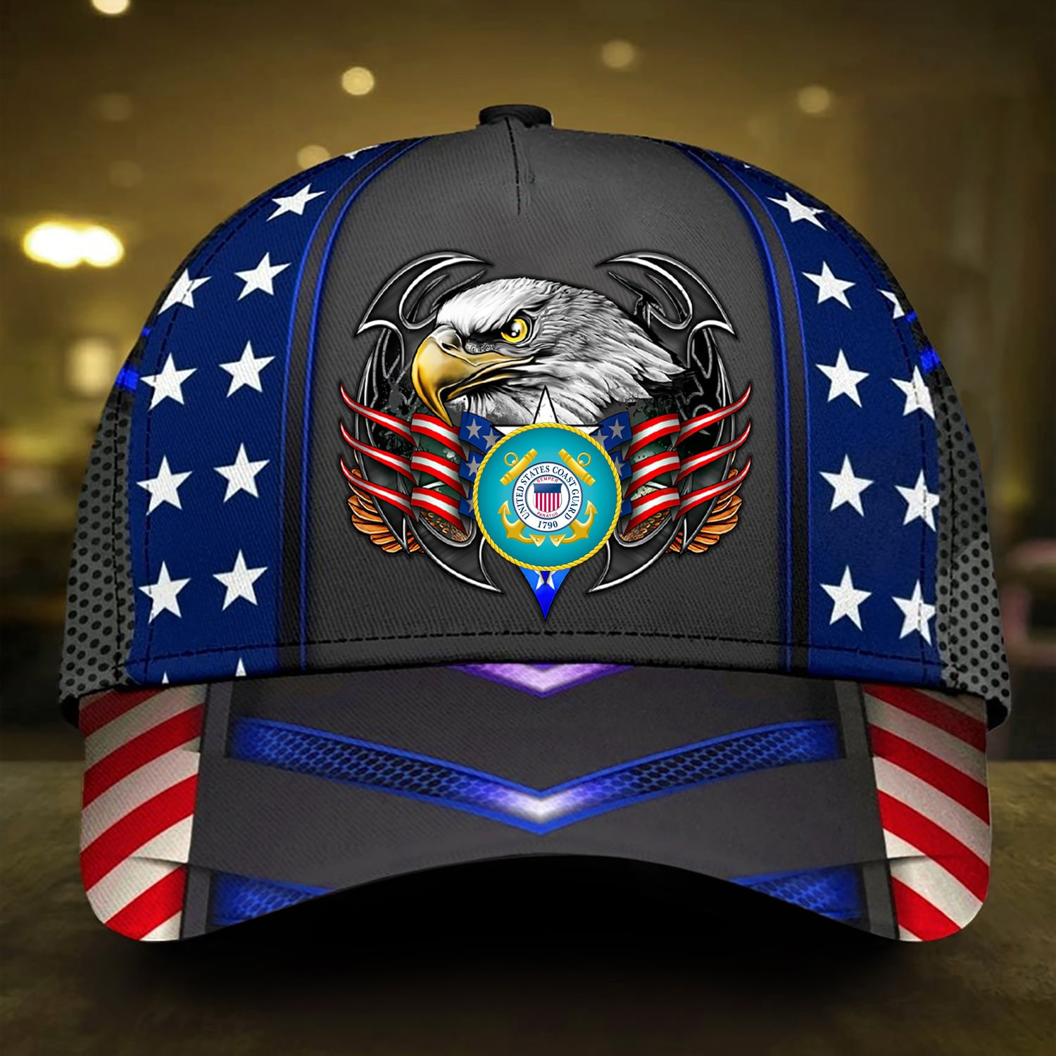 Multiple Services U.S Veteran 3D Cap Eagle USA Flag Cap Trucker Hats Custom Hats Gifts For Men & Women