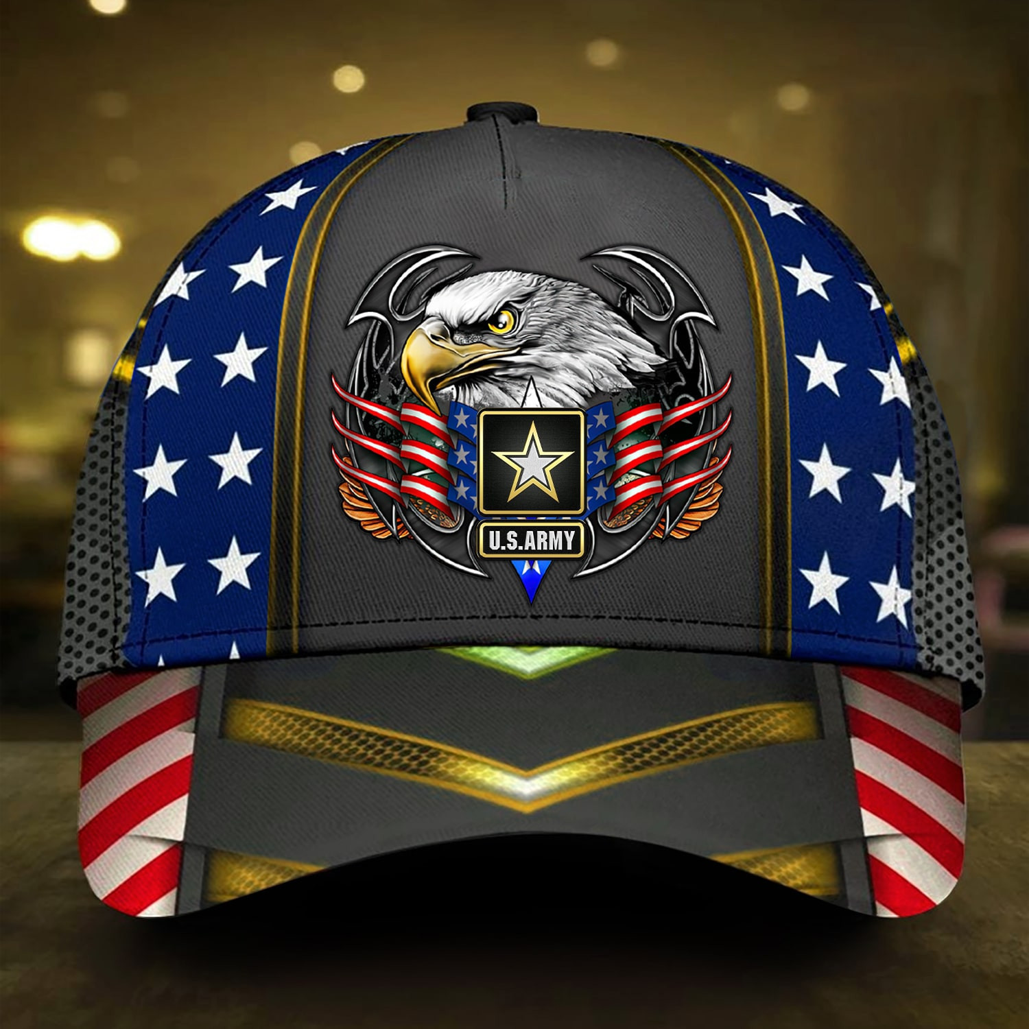 Multiple Services U.S Veteran 3D Cap Eagle USA Flag Cap Trucker Hats Custom Hats Gifts For Men & Women