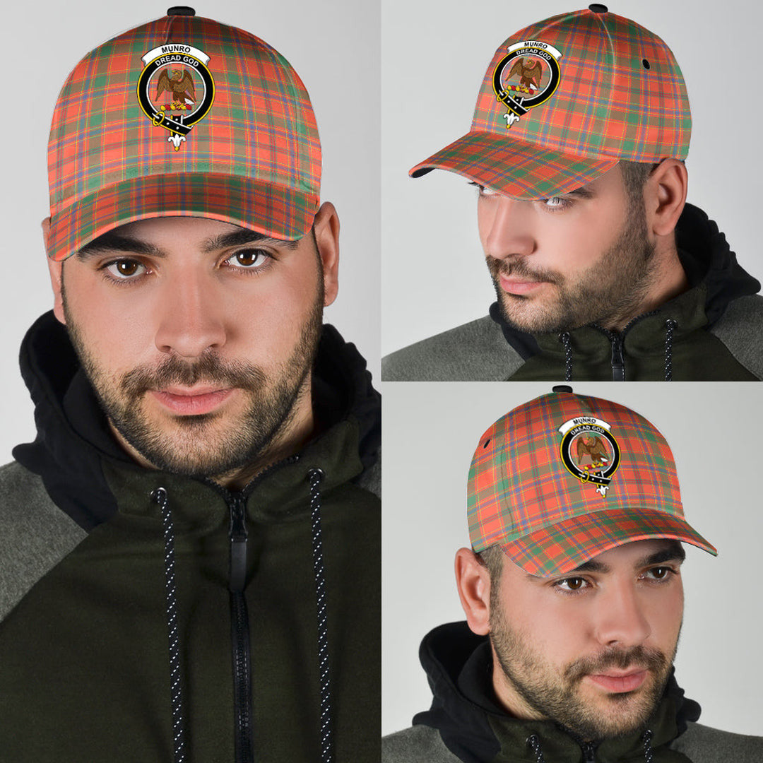 Munro Ancient Tartan Baseball Cap, Tartan Plaid Cap with Family Crest K23 Trucker Hats Custom Hats Gifts For Men & Women
