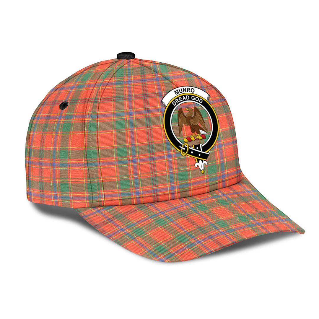 Munro Ancient Tartan Baseball Cap, Tartan Plaid Cap with Family Crest K23 Trucker Hats Custom Hats Gifts For Men & Women