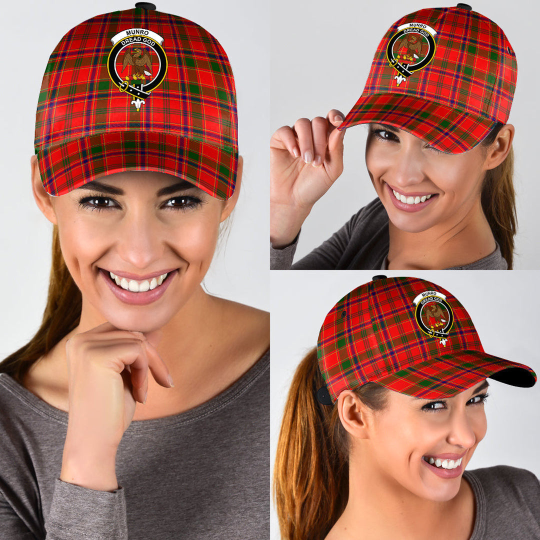 Munro Modern Tartan Baseball Cap, Tartan Plaid Cap with Family Crest K23 Trucker Hats Custom Hats Gifts For Men & Women