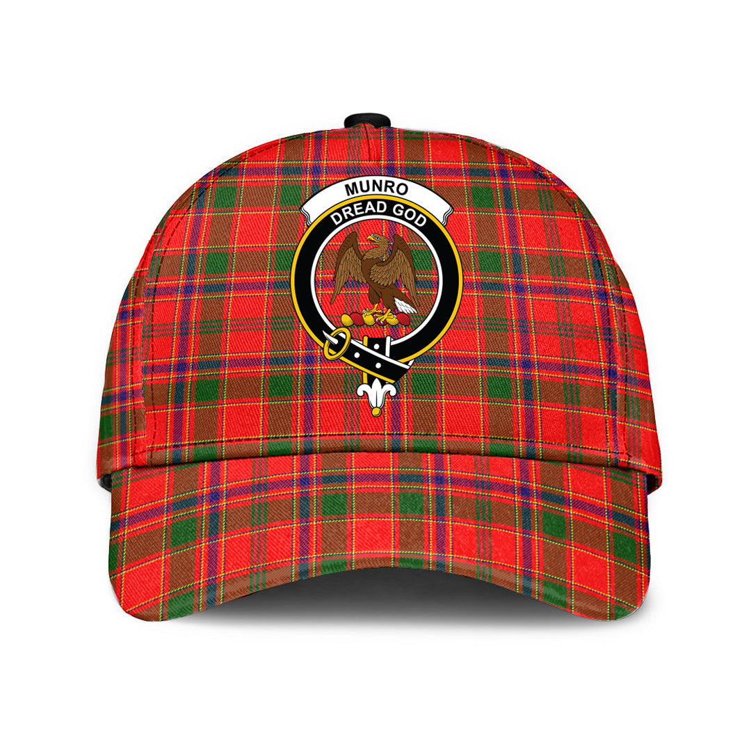 Munro Modern Tartan Baseball Cap, Tartan Plaid Cap with Family Crest K23 Trucker Hats Custom Hats Gifts For Men & Women