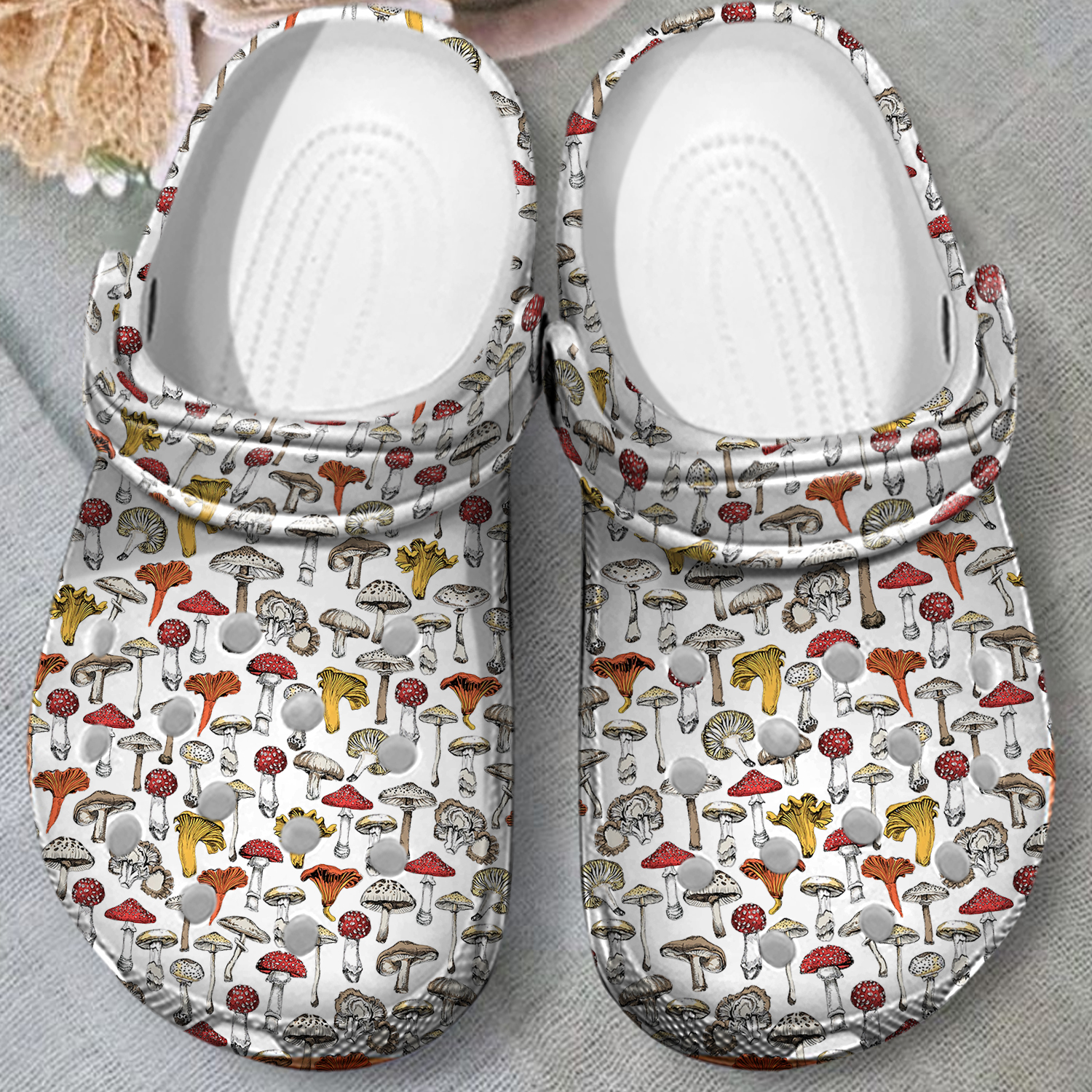 Mushroom Crocs Crocband Clogs Shoes Comfortable For Men Women and Kids