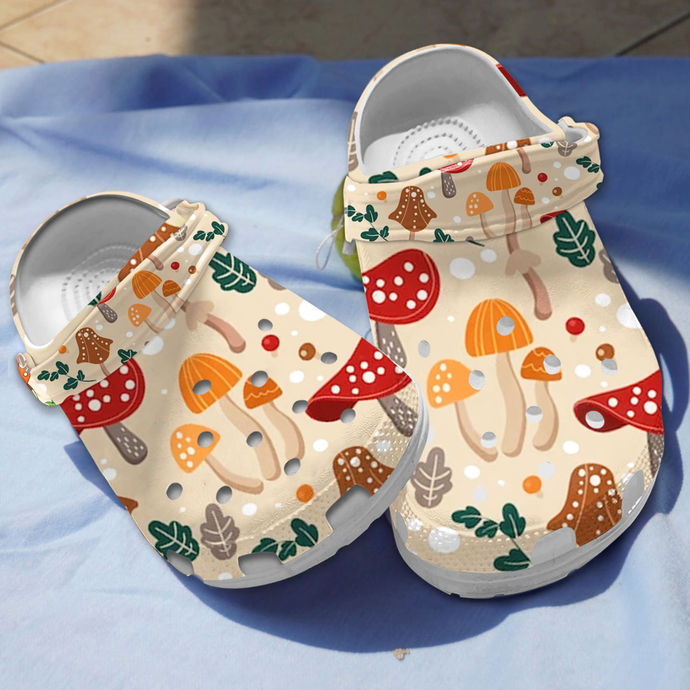 Mushroom Crocs Crocband Clogs Shoes Comfortable For Men Women and Kids