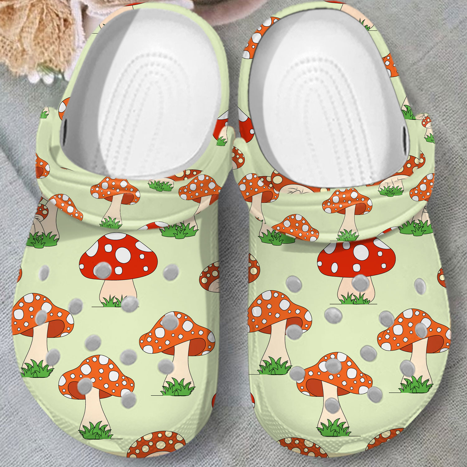 Mushroom Crocs Crocband Clogs Shoes Comfortable For Men Women and Kids - Image 2
