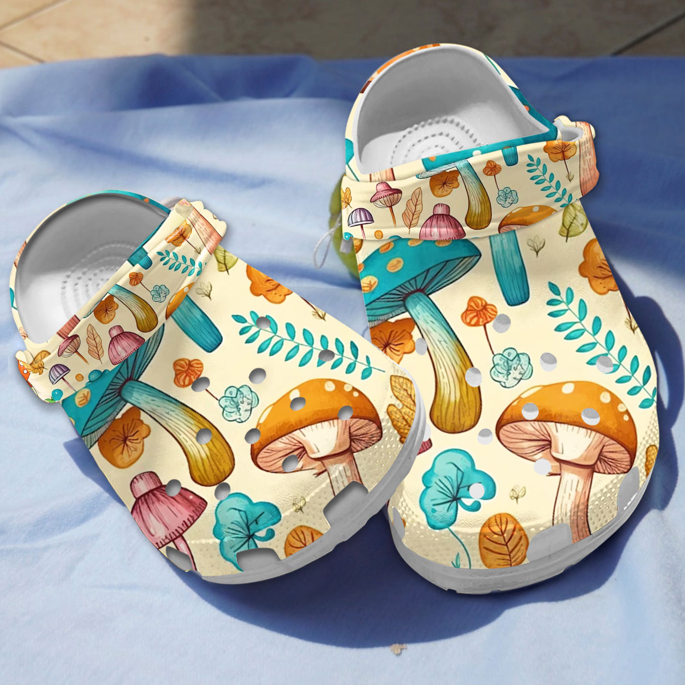 Mushroom Crocs Crocband Clogs Shoes Comfortable For Men Women and Kids