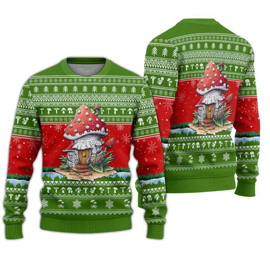Mushroom Lover Ugly Christmas Sweater Adult 3D Funny Matching for family