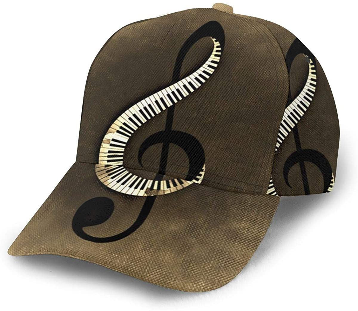 Music Clef Piano Keys Unisex 3D Printing Classic Baseball Cap Snapback Flat Trucker Hats Custom Hats Gifts For Men & Women