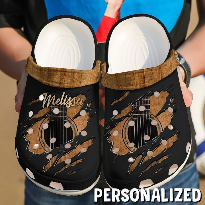 Music Personalized Guitar Crack Classic Clogs Shoes