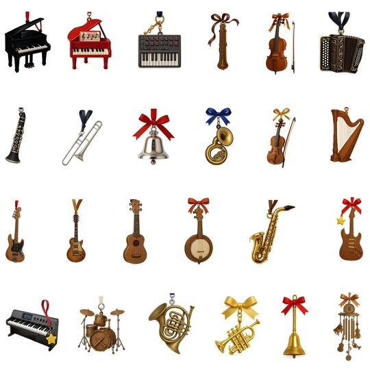 Musical instruments Nature Advent Calendar 2025, 24 Day Musical Figurines : Vintage Christmas Ornament Countdown - Image 12