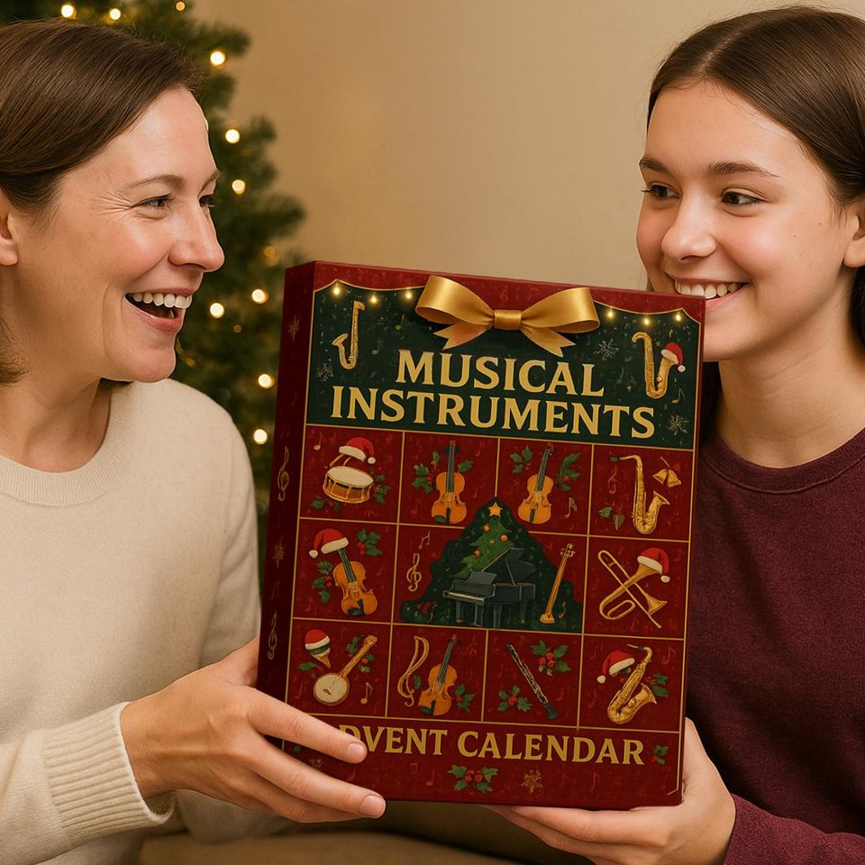 Musical instruments Nature Advent Calendar 2025, 24 Day Musical Figurines : Vintage Christmas Ornament Countdown - Image 8