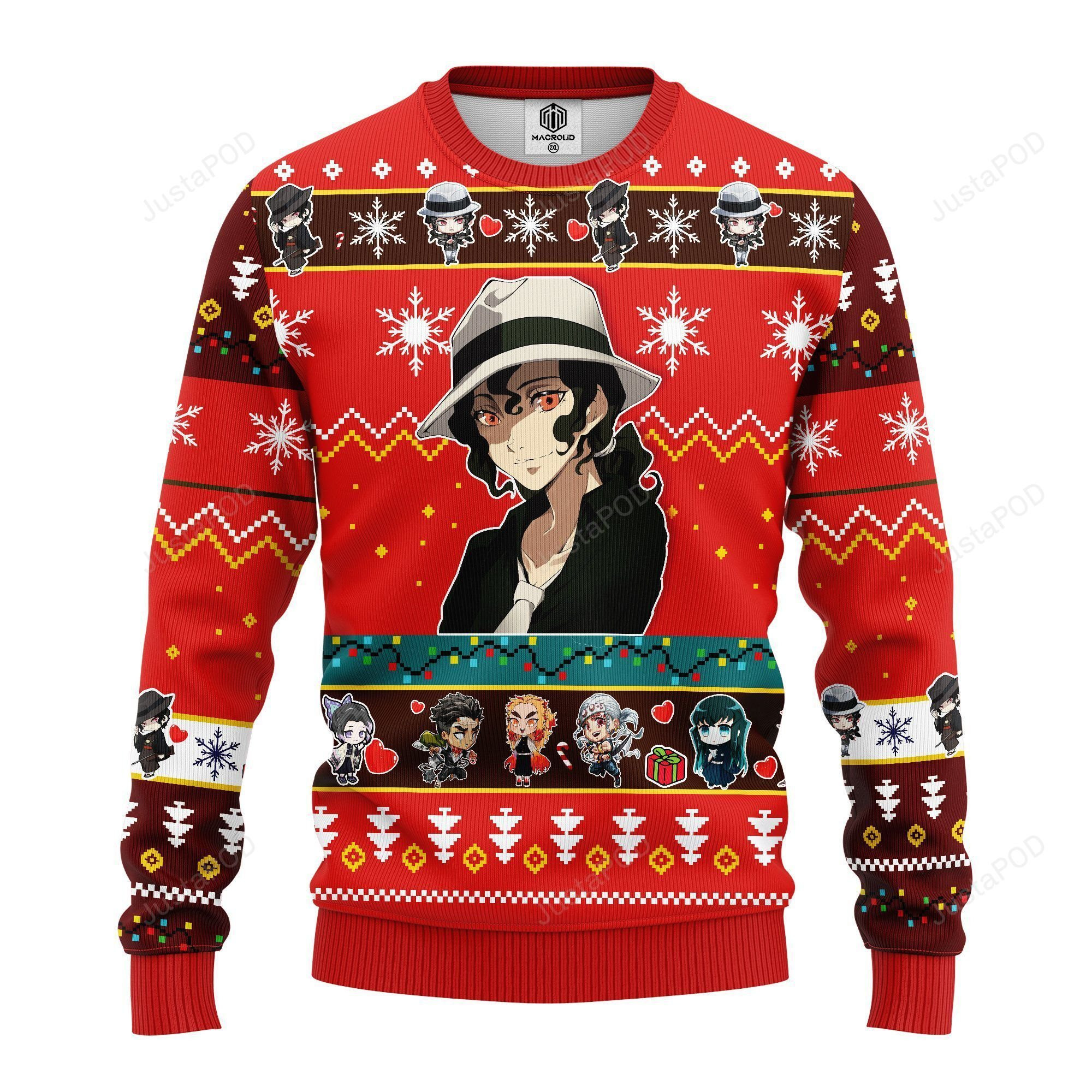 Muzan Kibutsuji Christmas Demon Slayer Anime Ugly Christmas Sweater Adult 3D Funny Matching for family