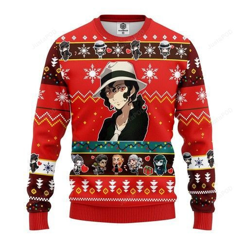 Muzan Kibutsuji Christmas Demon Slayer Ugly Christmas Sweater Adult 3D Funny Matching for family