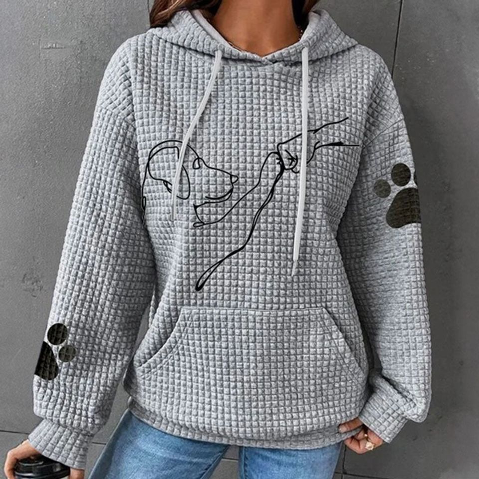 My Best Fur-Friend - Family Waffle Hooded Sweatshirt - Christmas Gift For Yourself, Family Members - Image 3