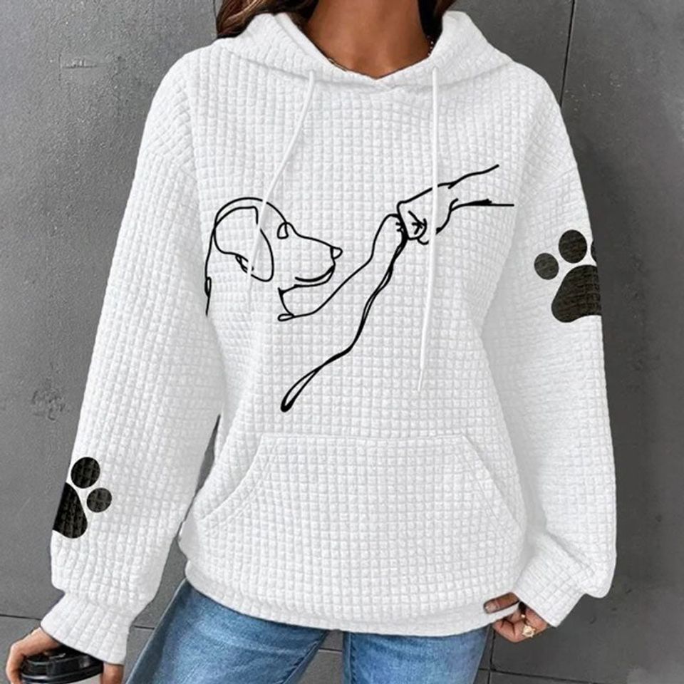 My Best Fur-Friend - Family Waffle Hooded Sweatshirt - Christmas Gift For Yourself, Family Members