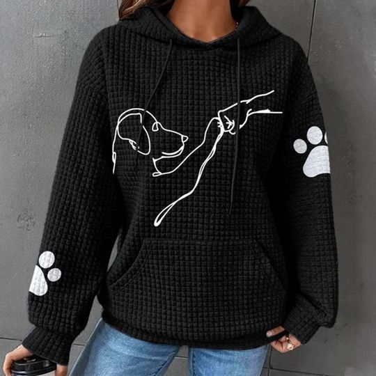 My Best Fur-Friend - Family Waffle Hooded Sweatshirt - Christmas Gift For Yourself, Family Members - Image 5