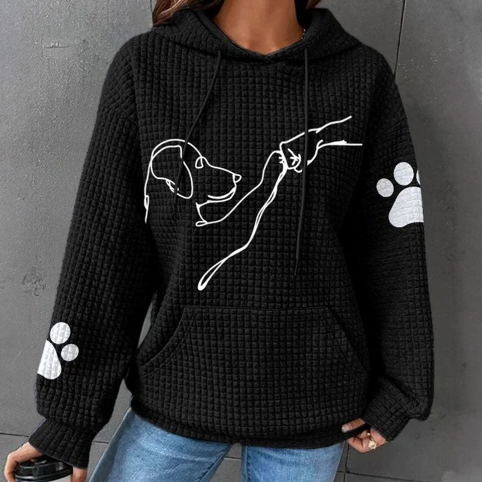 My Best Fur-Friend - Family Waffle Hooded Sweatshirt - Christmas Gift For Yourself, Family Members - Image 2