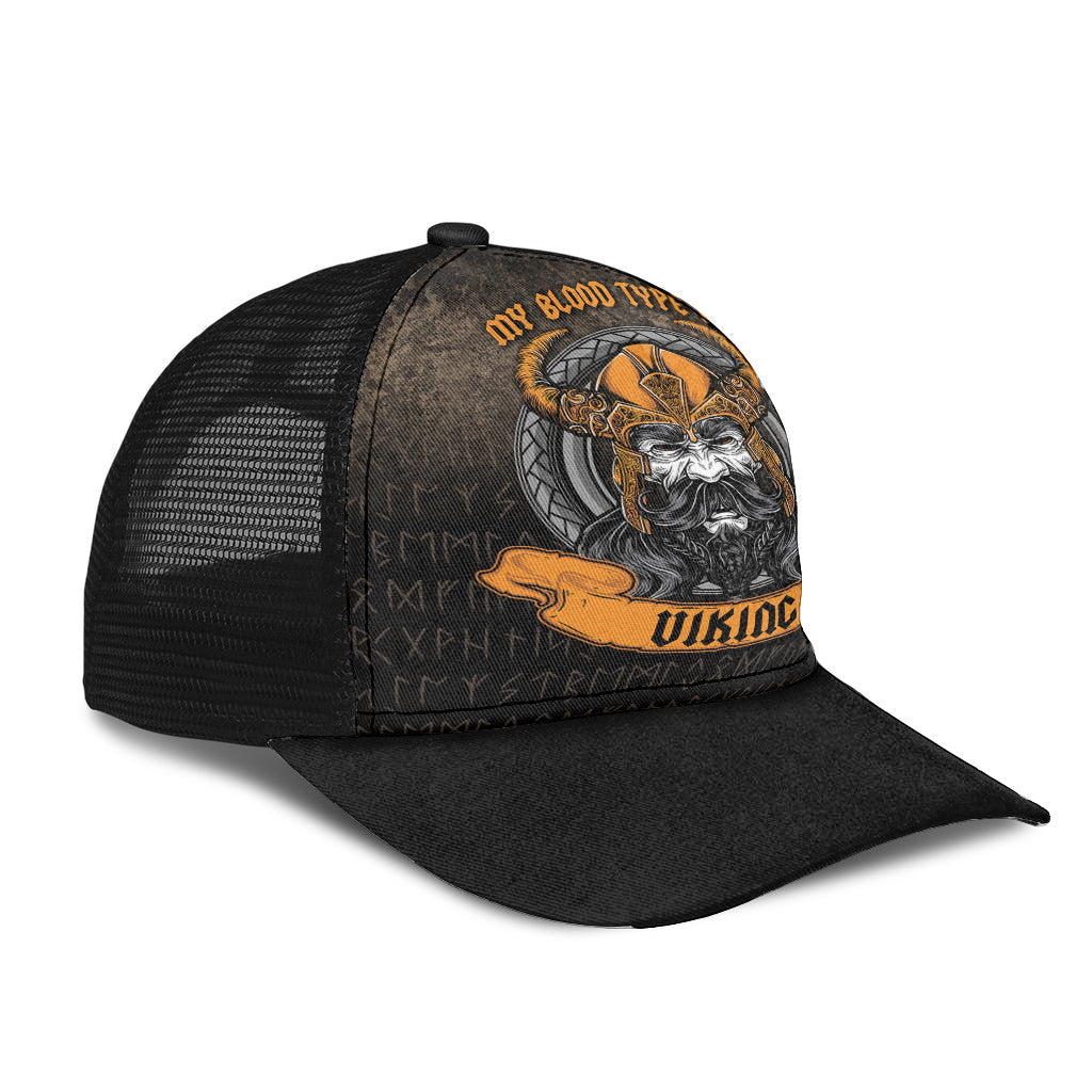 My Blood Type is Viking Mesh Back Cap Trucker Hats Custom Hats Gifts For Men & Women