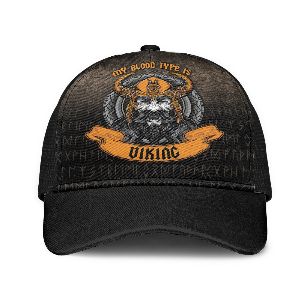 My Blood Type is Viking Mesh Back Cap Trucker Hats Custom Hats Gifts For Men & Women