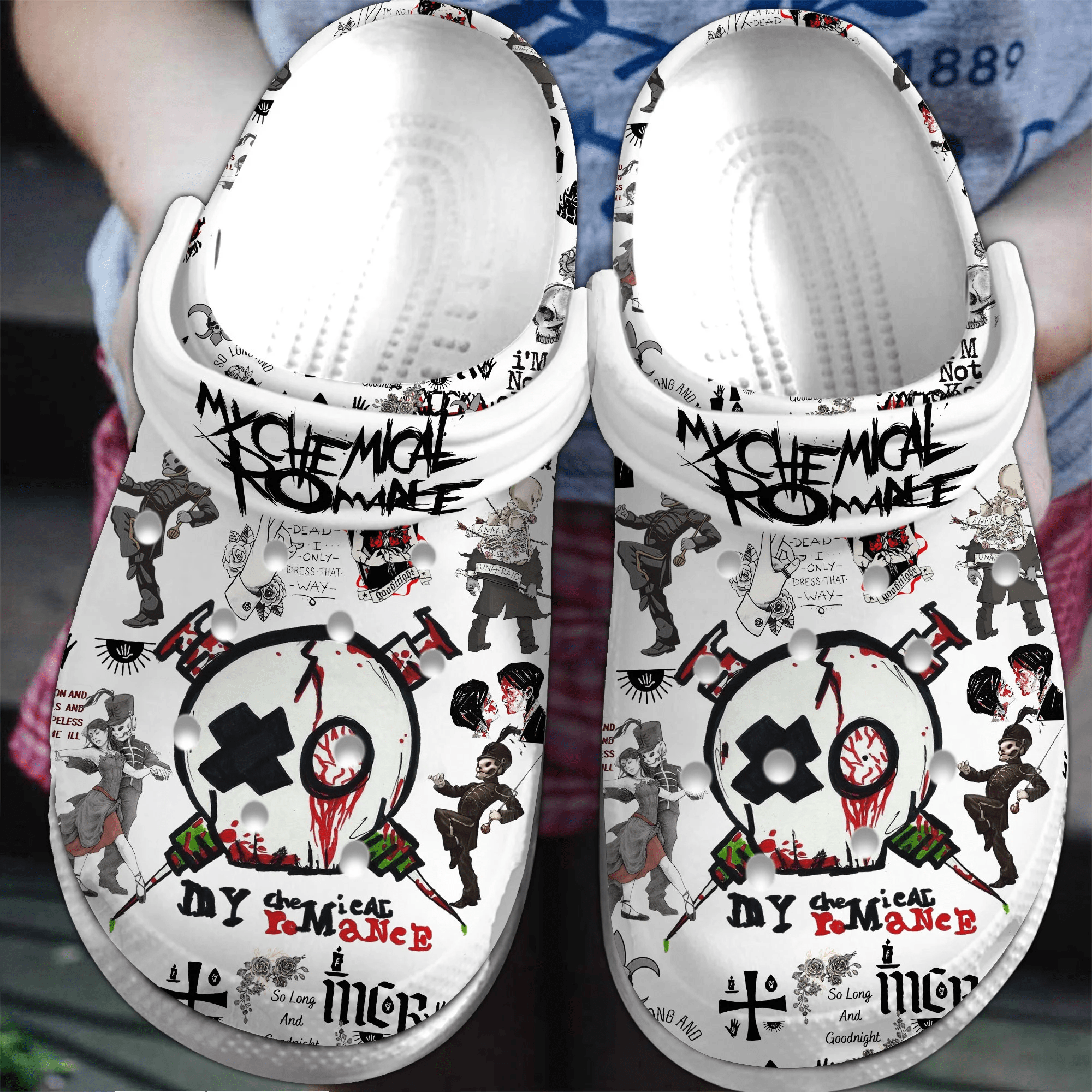 My Chemical Romance Music Crocs Crocband Clogs Shoes Comfortable For Men Women and Kids