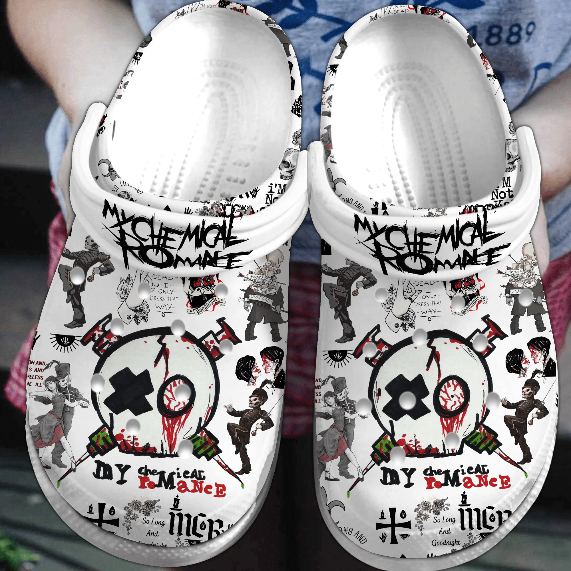 My Chemical Romance Music Crocs Crocband Clogs Shoes Comfortable For Men Women and Kids