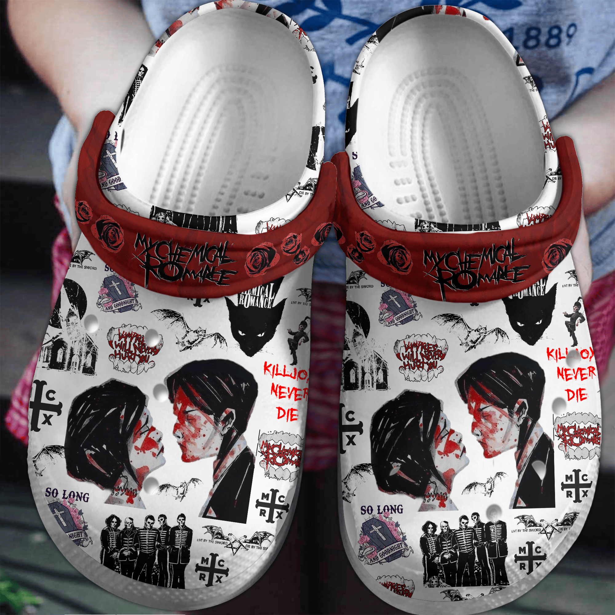 My Chemical Romance Music Crocs Crocband Clogs Shoes Comfortable For Men Women and Kids