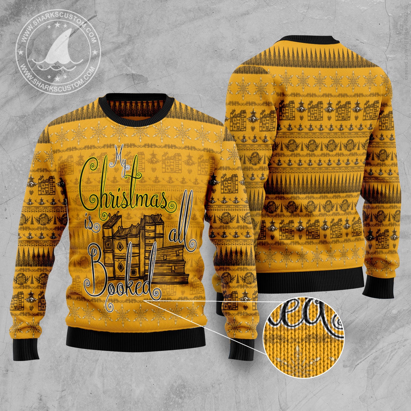 My Christmas is all booked Ugly Christmas Sweater - Image 3