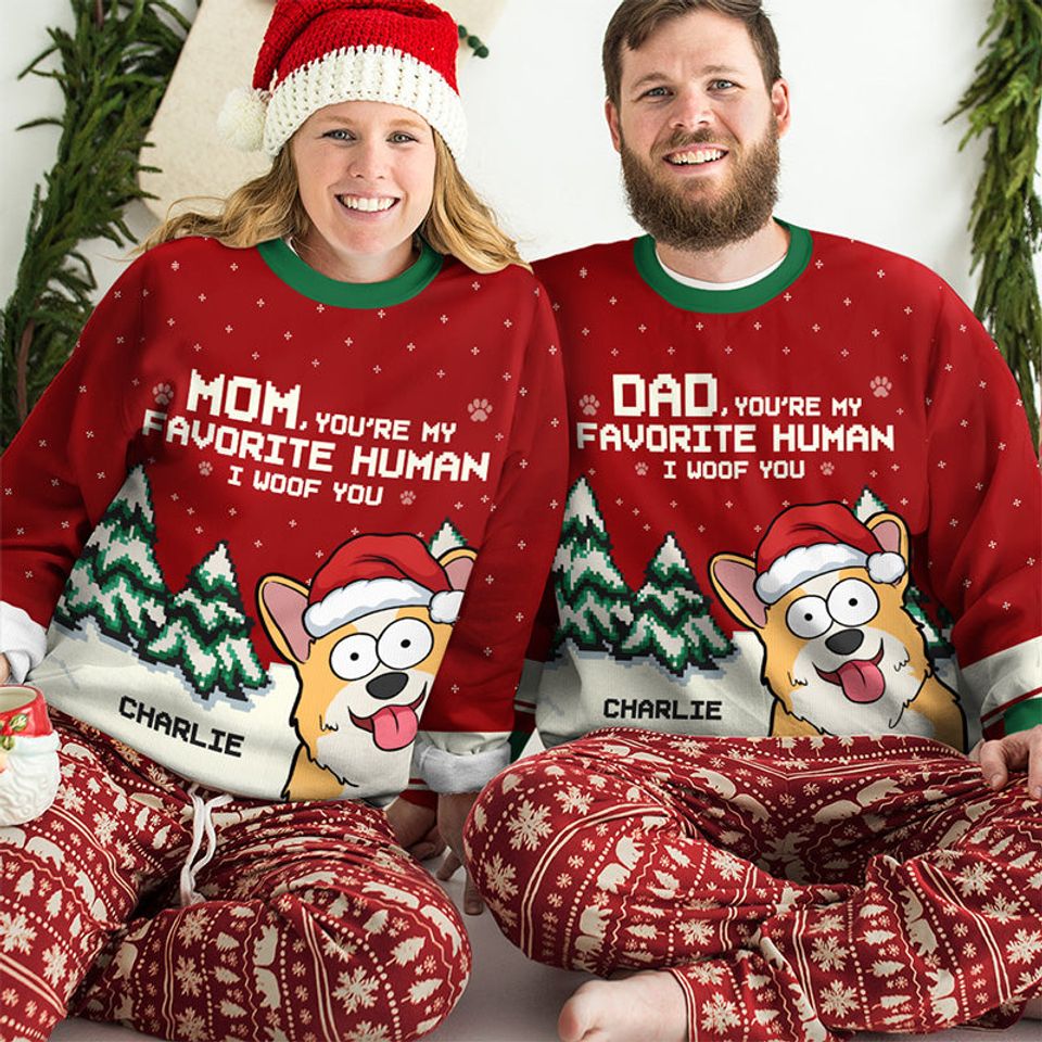 My Favorite Human In The World - Dog Personalized Ugly Sweatshirt - Christmas Gift For Pet Owners, Pet Lovers - Image 2