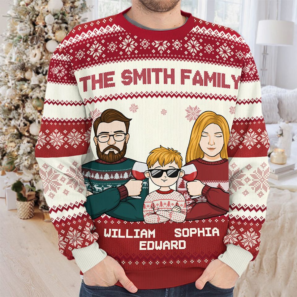 My Favorite Part Of Christmas Is Family - Family Personalized Custom Ugly Sweatshirt - Image 2