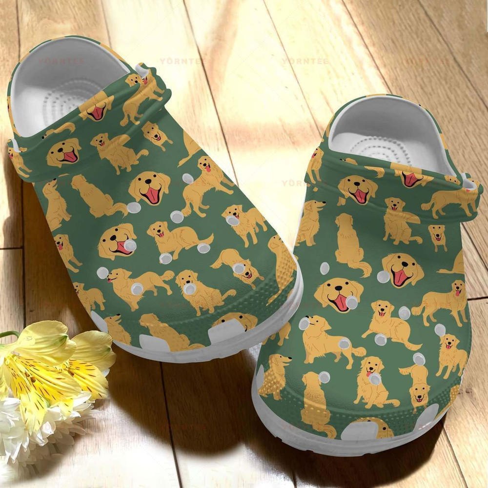 My Golden Retriever Gift For Lover Rubber clog Shoes Comfy Footwear