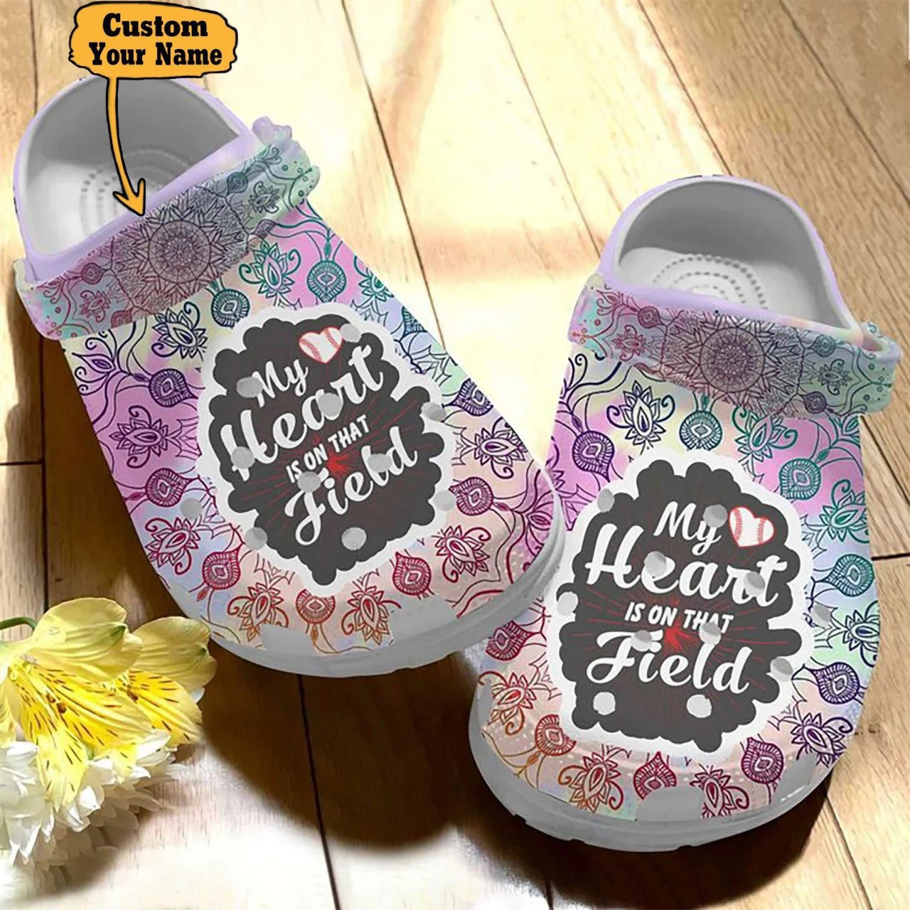 My Heart Is On That Flied clog Shoes Colorful