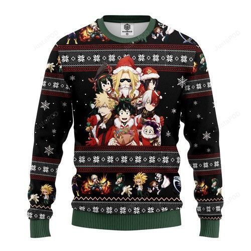 My Hero Academia Anime Ugly Christmas Sweater Adult 3D Funny Matching for family