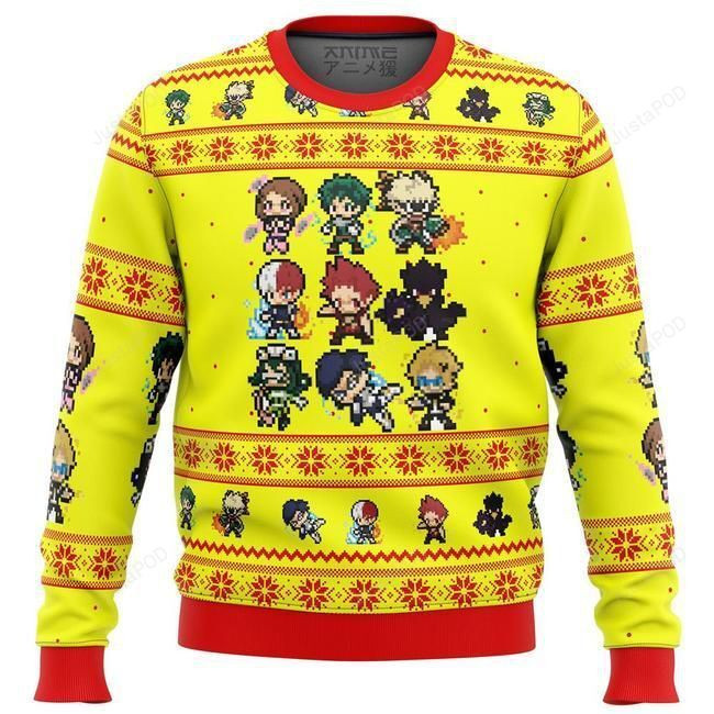 My Hero Academia Boku No Students Ugly Christmas Sweater Adult 3D Funny Matching for family