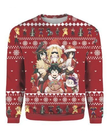 My Hero Academia For Unisex Ugly Christmas Sweater Adult 3D Funny Matching for family