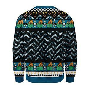 My Life Is A Dumpster Fire Ugly Christmas Sweater Adult 3D Funny Matching for family - Image 2