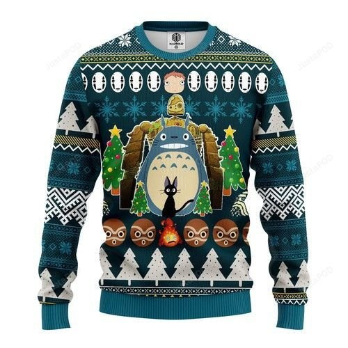 My Neighbor Is Totoro Anime Ugly Christmas Sweater Adult 3D Funny Matching for family