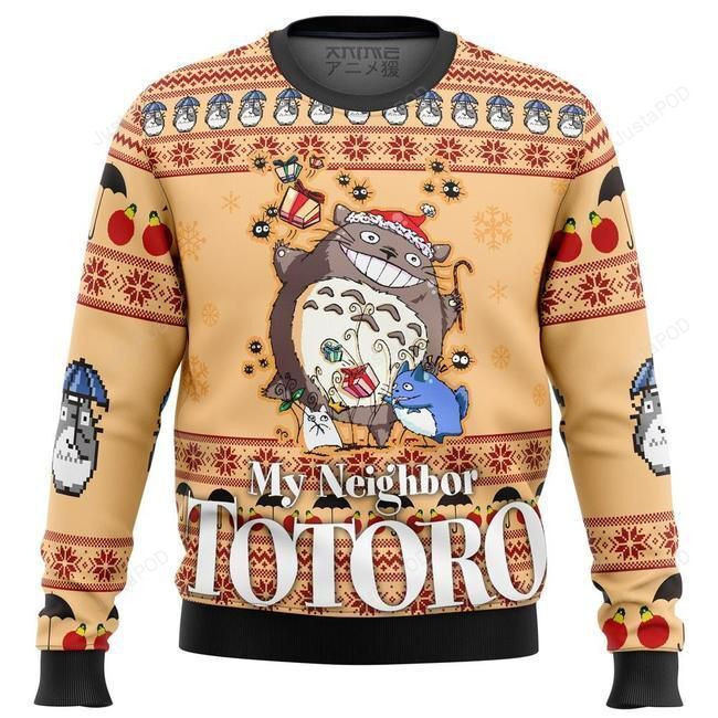 My Neighbor Totoro Friends Ugly Christmas Sweater Adult 3D Funny Matching for family