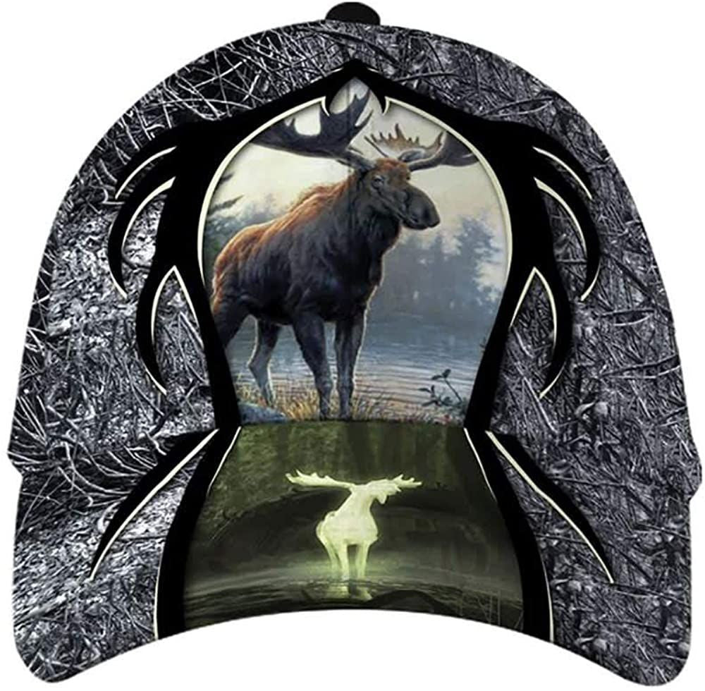 Mystery Moose Dry Tree Forest 3D Printed Unisex Hat Classic Cap, Snapback Cap Trucker Hats Custom Hats Gifts For Men & Women