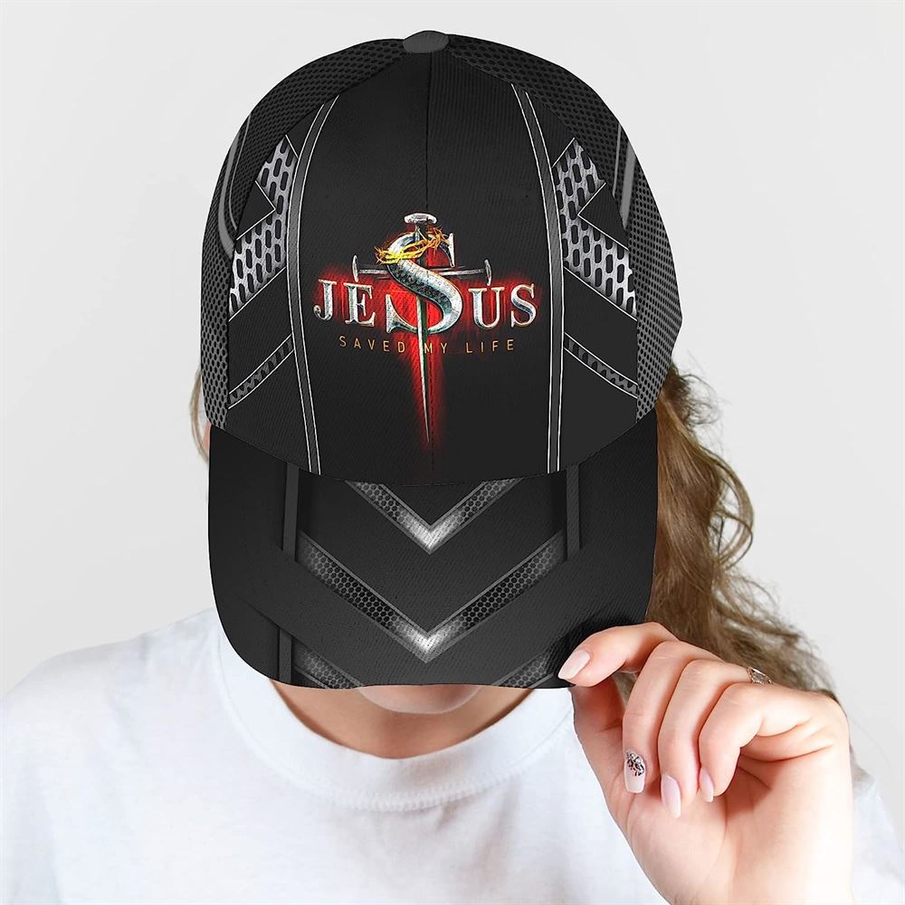 Nails Cross With Crown Of Thorn Jesus Saved My Life Baseball Cap Hat  Trucker Hats Custom Hats Gifts For Men & Women